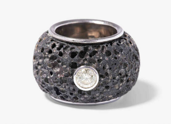 *Set: Diamant-Lavastein-Ohrclip und Ring - photo 2 *Set: Diamant-Lavastein-Ohrclip und Ring - photo 2