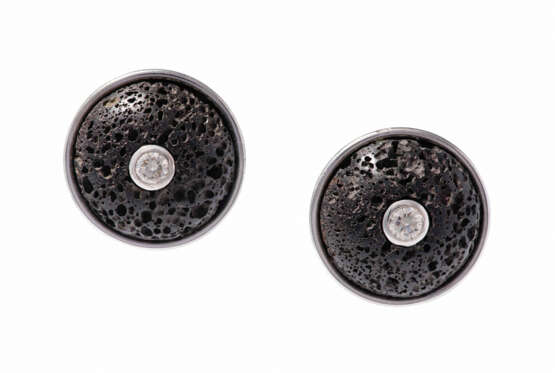 *Set: Diamant-Lavastein-Ohrclip und Ring - photo 3 *Set: Diamant-Lavastein-Ohrclip und Ring - photo 3