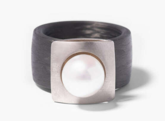 Südseeperle-Carbon-Ring - photo 1