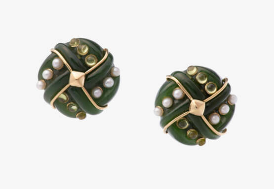 Edelstein-Perlen-Ohrclips - photo 1