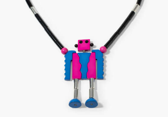 Francois Schoenlaub für Guillemette L'Hoir, Paris, Collier "Robot Bleu-Rose" - photo 1
