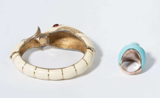 Ciner, Armreif, Weiss, Brosche, Ring - фото 3