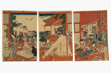 Lot: 13 Blätter Farbholzschnitte