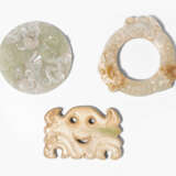 Lot: 3 Jade-Schnitzereien - Foto 1