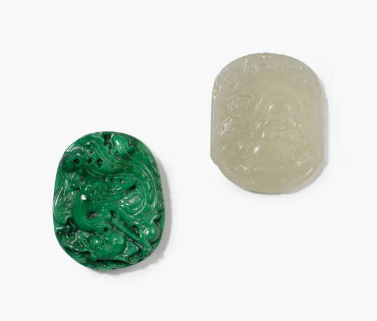 Lot: 2 Jade-Anhänger - Foto 1 Lot: 2 Jade-Anhänger - Foto 1