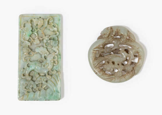 Lot: 2 Jadeschnitzereien - фото 1