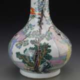 Qing Dynasty Yongzheng pastel porcelain characters story pattern garlic bottle - photo 2