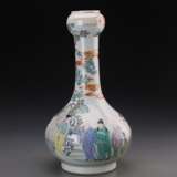 Qing Dynasty Yongzheng pastel porcelain characters story pattern garlic bottle - фото 3