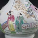 Qing Dynasty Yongzheng pastel porcelain characters story pattern garlic bottle - Foto 7