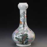 Qing Dynasty Yongzheng pastel porcelain characters story pattern garlic bottle - photo 10
