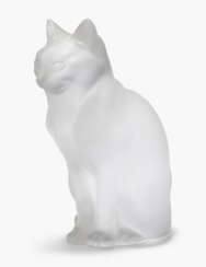 René Lalique, 2 Tierfiguren "Sitzende Katzen"