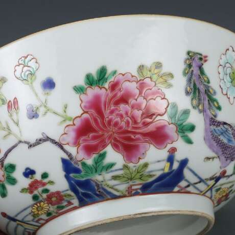 Qing Dynasty Pastel painting Peacock bowl - Foto 3