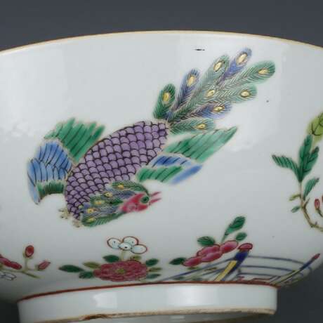 Qing Dynasty Pastel painting Peacock bowl - photo 5