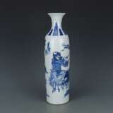Qing Dynasty Blue and white porcelain Character story vase - фото 1