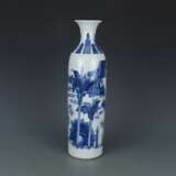 Qing Dynasty Blue and white porcelain Character story vase - фото 5