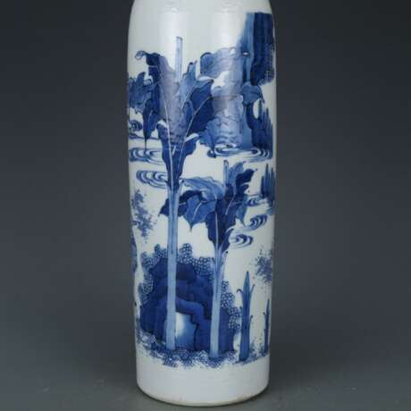 Qing Dynasty Blue and white porcelain Character story vase - Foto 7