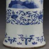 Qing Dynasty Kangxi Character Story Blue and White Porcelain Bottle - photo 3