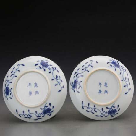 A pair of Kangxi blue and white porcelain hunting plates in the Qing Dynasty - Foto 7