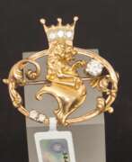 Aperçu. Broche en or avec 6 diamants naturels 