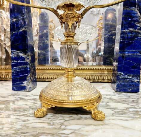 Baccarat Cut Crystal Centerpiece Mounted on Chiseled Gilt Bronze 19th Century Crystal bronze Napoleon III 19th century - photo 14