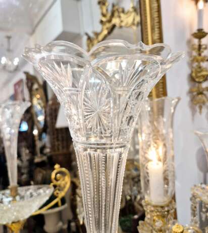 Baccarat Cut Crystal Centerpiece Mounted on Chiseled Gilt Bronze 19th Century Crystal bronze Napoleon III 19th century - photo 16