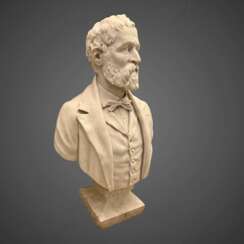 19th Century Bust of an Aristocrat in Marble by Joseph Vallet (1841-1920)