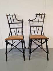 Pair of Victorian bamboo travel chairs