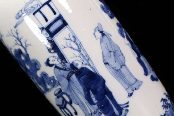 Qing Dynasty blue and white porcelain character story bottle - photo 6