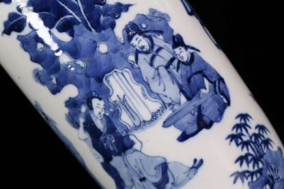 Qing Dynasty blue and white porcelain character story bottle - Foto 7