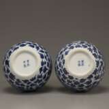 A pair of Qing Dynasty blue and white porcelain gourd vase - фото 4