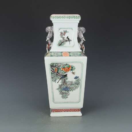 Qing Dynasty Multicolored Flower and bird pattern Ornamental bottle - Foto 6