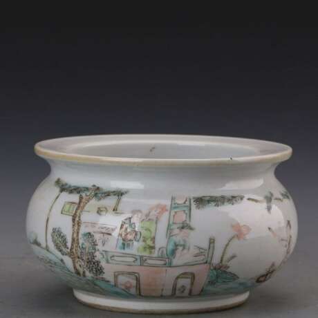 Late Qing Dynasty pastel character story pattern incense burner - photo 1