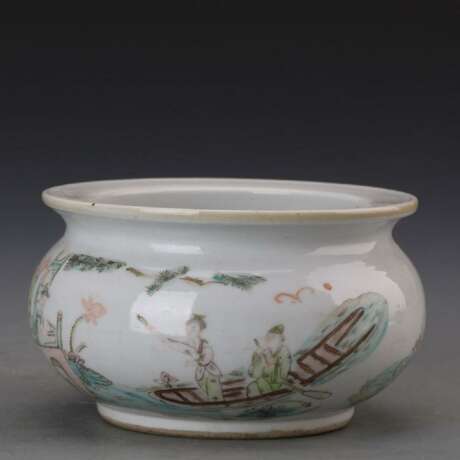 Late Qing Dynasty pastel character story pattern incense burner - photo 3