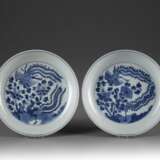 a pair China Blue and white porcelain plate - Foto 1