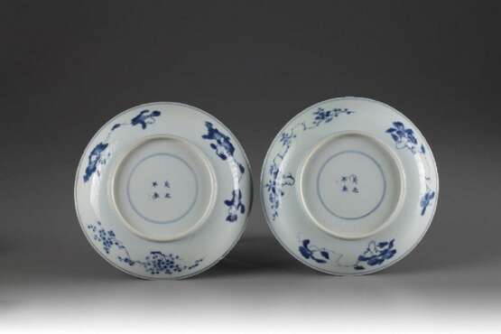a pair China Blue and white porcelain plate - photo 2