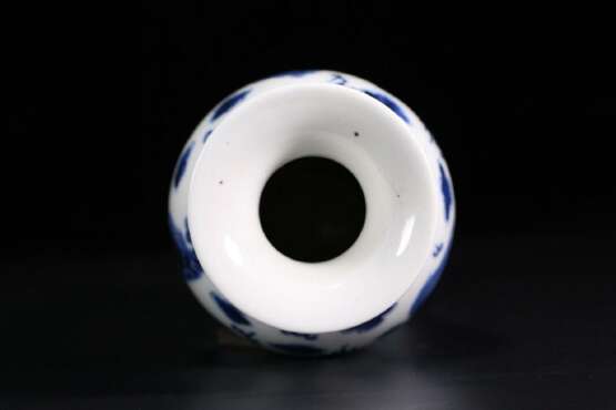 Qing Dynasty Blue and White Porcelain Double Lion Ornamental Bottle - Foto 4