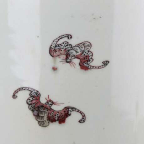 Qing Dynasty Kangxi red glaze character story porcelain bottle - Foto 9