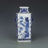 Qing Dynasty Blue and white porcelain Character scene Ornamental bottle - Foto 1