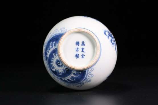Qing Dynasty blue and white porcelain dragon pattern long neck bottle - Foto 4