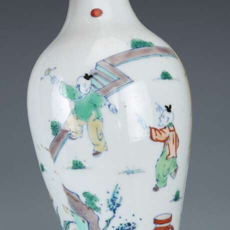 Qing Dynasty Colorful figure painting Olive bottle - Foto 4