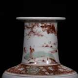 Ming Dynasty red and green color landscape character bottle - Foto 3