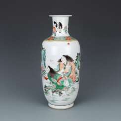 Qing Dynasty Multicolored mythology figure vase