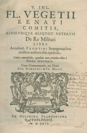 Vegetius Renatus, F. - фото 1 Vegetius Renatus, F. - фото 1