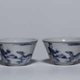 A pair of Ming Dynasty blue and white porcelain cups - Foto 3