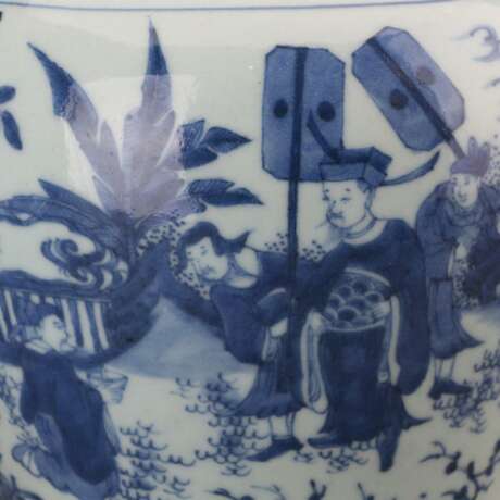 Qing Dynasty blue and white porcelain character story jar - photo 2