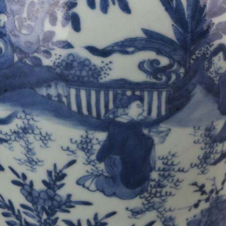 Qing Dynasty blue and white porcelain character story jar - Foto 3