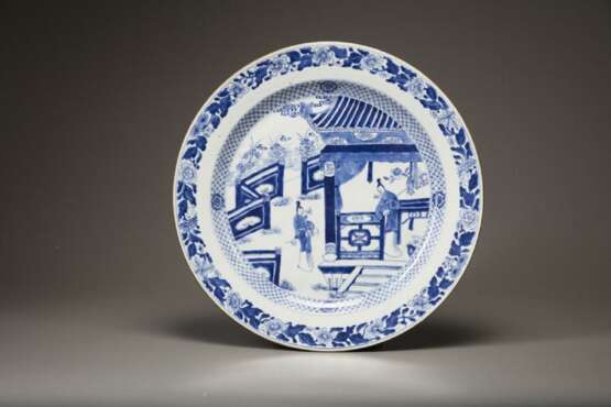 Blue and white porcelain Character story plate - Foto 1