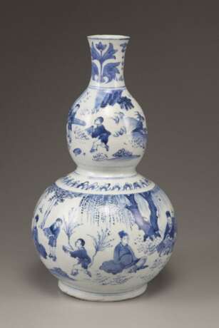 A blue and white double gourd vase - Foto 3