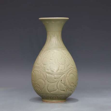 Song Dynasty Yaozhou Kiln Peony pattern Jade pot spring bottle - photo 2
