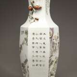 Republic of China pastel hexagonal porcelain vase - photo 2